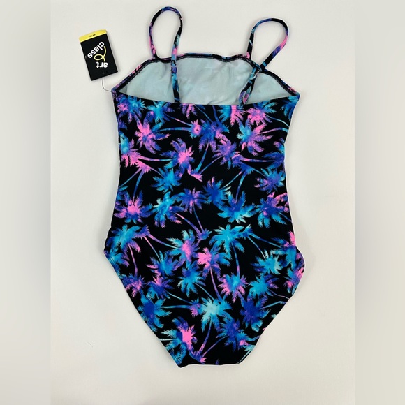 Art Class Girls XL (14/16) Black with Neon Blues and Pinks One Piece Swi… - Picture 2 of 7